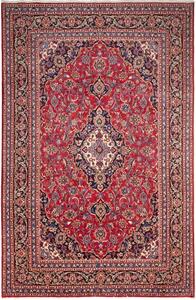 Tappeto Kashmar Medaglione Floreale Rosso Blu Scuro 196x301 Cm