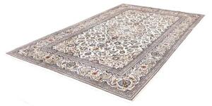Tappeto Kashan Medaglione Floreale Avorio Blu Cobalto 196x312 Cm