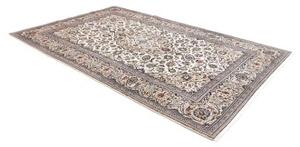 Tappeto Kashan Medaglione Floreale Avorio Blu Cobalto 196x312 Cm