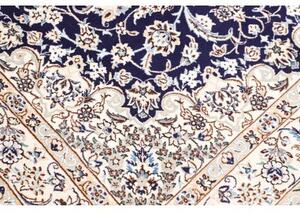 Tappeto Nain 9la Medaglione Floreale Blu Scuro Avorio 143x235 Cm