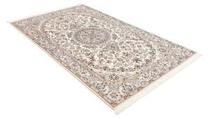 Tappeto Nain 9la Medaglione Floreale Avorio Blu Polvere 135x225 Cm