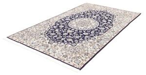 Tappeto Nain 9la Medaglione Floreale Blu Scuro Avorio 143x235 Cm