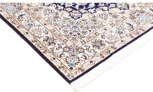 Tappeto Nain 9la Medaglione Floreale Blu Scuro Avorio 143x235 Cm