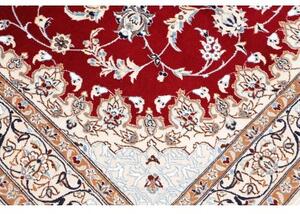 Tappeto Nain 9la Medaglione Floreale Rosso Avorio 135x217 Cm