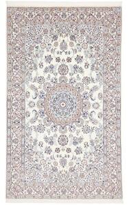 Tappeto Nain 9la Medaglione Floreale Avorio Blu 132x222 Cm