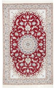 Tappeto Nain 9la Medaglione Floreale Rosso Avorio 135x217 Cm