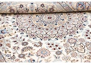 Tappeto Nain 9la Medaglione Floreale Avorio Blu 138x208 Cm