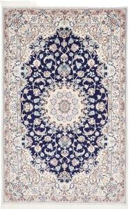 Tappeto Nain 9la Medaglione Floreale Blu Notte Avorio 150x235 Cm