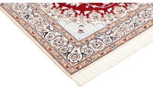 Tappeto Nain 9la Medaglione Floreale Rosso Avorio 135x217 Cm