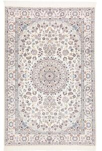 Tappeto Nain 9la Medaglione Floreale Avorio Blu 138x208 Cm