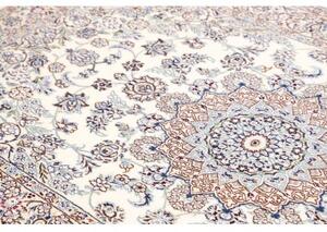 Tappeto Nain 9la Medaglione Floreale Avorio Blu 132x222 Cm