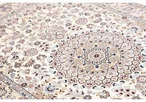Tappeto Nain 9la Medaglione Floreale Avorio Blu 138x208 Cm