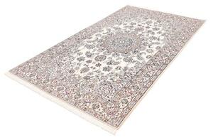 Tappeto Nain 9la Medaglione Floreale Avorio Blu 132x222 Cm