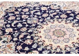 Tappeto Nain 9la Medaglione Floreale Blu Notte Avorio 150x235 Cm