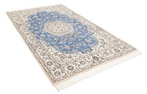 Tappeto Nain 9la Medaglione Floreale Azzurro Avorio 150x236 Cm