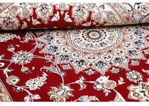 Tappeto Nain 9la Medaglione Floreale Rosso Avorio 135x217 Cm