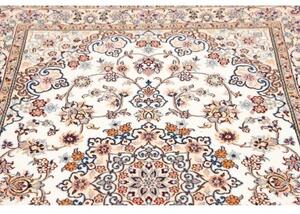 Tappeto Nain 9la Medaglione Floreale Avorio Blu 130x208 Cm