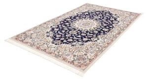 Tappeto Nain 9la Medaglione Floreale Blu Notte Avorio 150x235 Cm