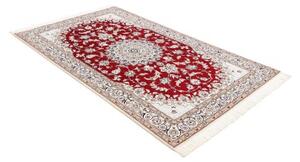 Tappeto Nain 9la Medaglione Floreale Rosso Avorio 135x217 Cm