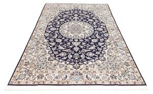 Tappeto Nain 9la Medaglione Floreale Blu Scuro Avorio 143x235 Cm