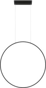Moderna lampada a sospensione nera per bagno e cucina, anello verticale, Ø60cm, colore variabile, LED, 22W, MIRROR Light Prestige