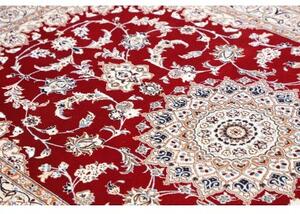 Tappeto Nain 9la Medaglione Floreale Rosso Avorio 135x217 Cm