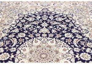 Tappeto Nain 9la Medaglione Floreale Blu Scuro Avorio 143x235 Cm