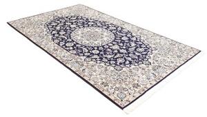 Tappeto Nain 9la Medaglione Floreale Blu Scuro Avorio 143x235 Cm