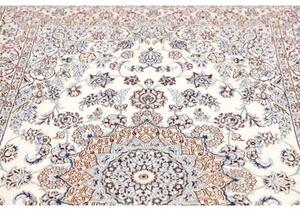 Tappeto Nain 9la Medaglione Floreale Avorio Blu 132x222 Cm
