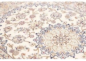 Tappeto Nain 9la Medaglione Floreale Avorio Blu 134x202 Cm