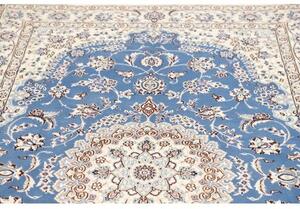 Tappeto Nain 9la Medaglione Floreale Azzurro Avorio 150x236 Cm