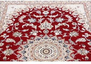 Tappeto Nain 9la Medaglione Floreale Rosso Avorio 135x217 Cm