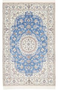 Tappeto Nain 9la Medaglione Floreale Azzurro Avorio 150x236 Cm