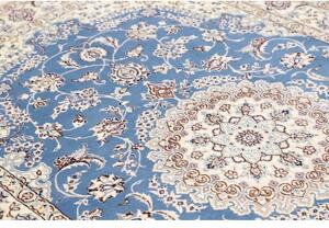 Tappeto Nain 9la Medaglione Floreale Azzurro Avorio 150x236 Cm