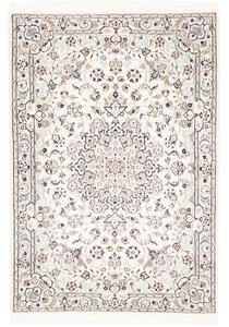 Tappeto Nain 9la Medaglione Floreale Avorio Blu 102x150 Cm