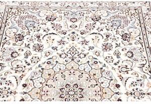 Tappeto Nain 9la Medaglione Floreale Avorio Blu Azzurro 104x153 Cm