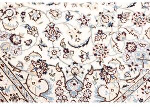 Tappeto Nain 9la Medaglione Floreale Avorio Blu Azzurro 104x153 Cm