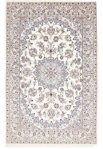 Tappeto Nain 9la Medaglione Floreale Avorio Blu 130x205 Cm