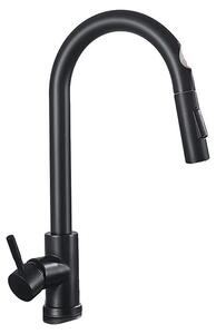 Miscelatore da cucina, con controllo touch, doccetta estraibile, colore nero