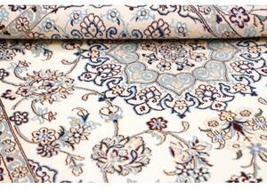 Tappeto Nain 9la Medaglione Floreale Avorio Blu 130x205 Cm