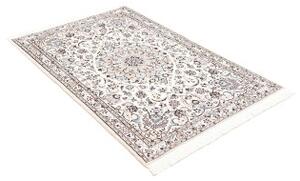 Tappeto Nain 9la Medaglione Floreale Avorio Blu Azzurro 104x153 Cm
