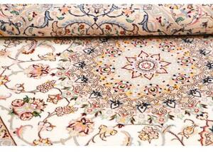 Tappeto Nain 9la Medaglione Floreale Avorio Azzurro 164x258 Cm