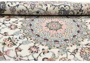 Tappeto Nain 9la Medaglione Floreale Avorio Blu 160x296 Cm
