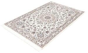 Tappeto Nain 9la Medaglione Floreale Avorio Blu Azzurro 104x153 Cm