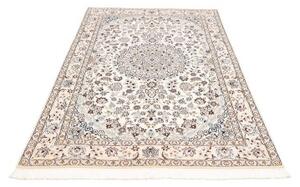 Tappeto Nain 9la Medaglione Floreale Avorio Blu 132x212 Cm