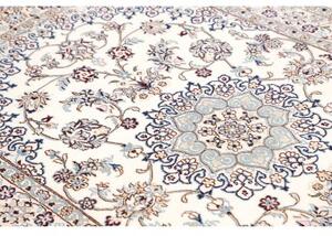 Tappeto Nain 9la Medaglione Floreale Avorio Blu 130x205 Cm