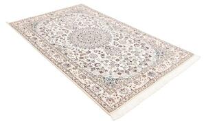 Tappeto Nain 9la Medaglione Floreale Avorio Blu 132x212 Cm