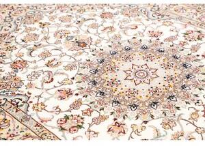 Tappeto Nain 9la Medaglione Floreale Avorio Azzurro 164x258 Cm