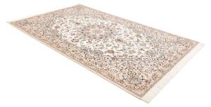 Tappeto Nain 9la Medaglione Floreale Avorio Azzurro 164x258 Cm