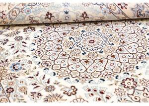 Tappeto Nain 9la Medaglione Floreale Avorio Blu 132x212 Cm